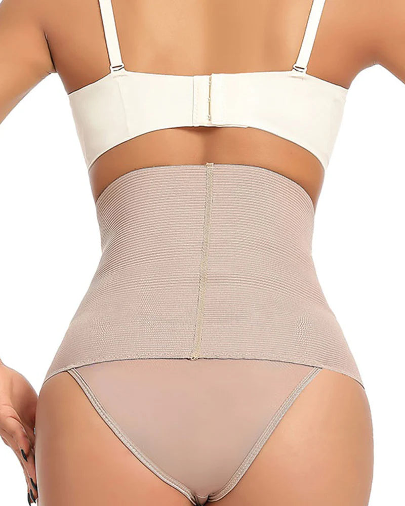 Mid Waist Panty Tummy Control Thongs Waist Trimmer Body Shaper  - By Qivii