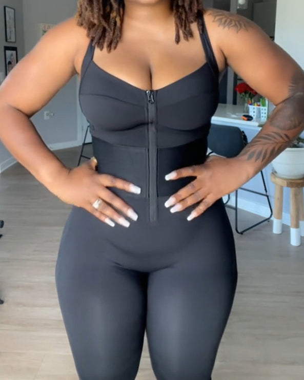 Shapshe® Women's Sleeveless Jumpsuit Tummy Control One Piece Waistband Bodycon Yoga Romper  - By Qivii