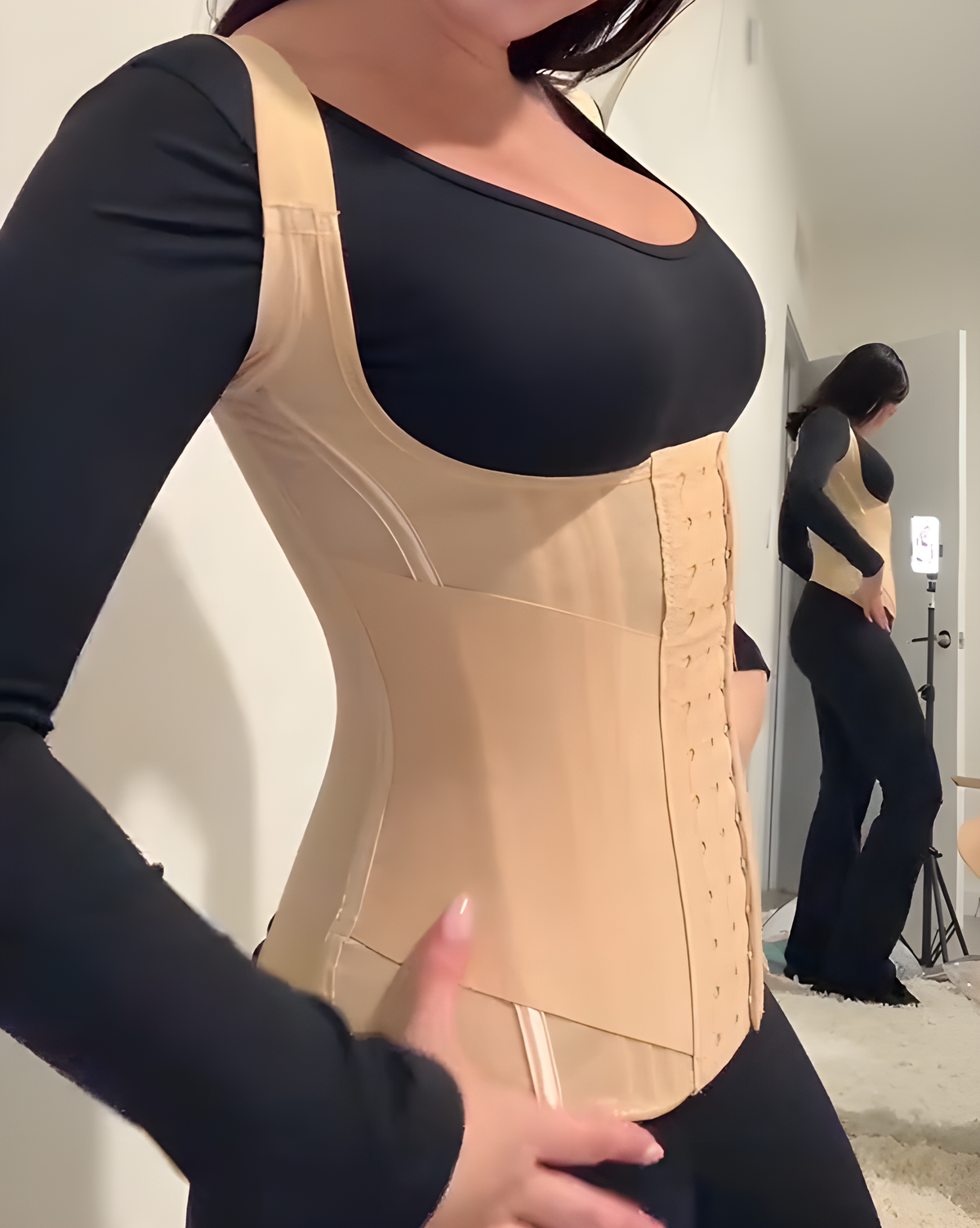 Fajas Colombianas Double Layer Tummy Control Steel Boned Waist Trainer Vest