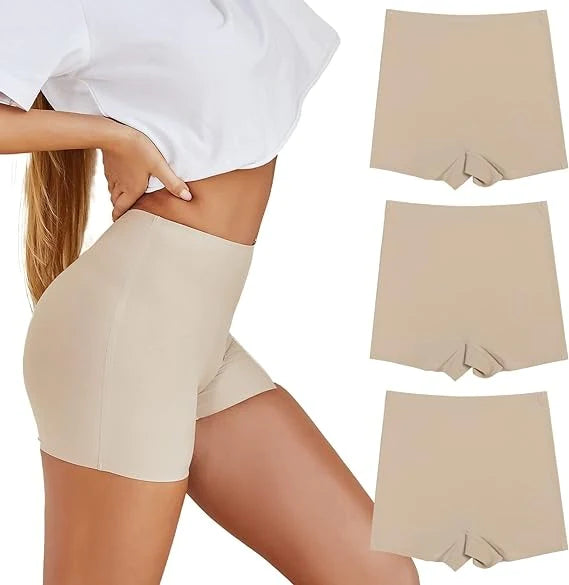 Solid Elastic Seamless Non-Slip Boyshorts Underwear  - By Qivii