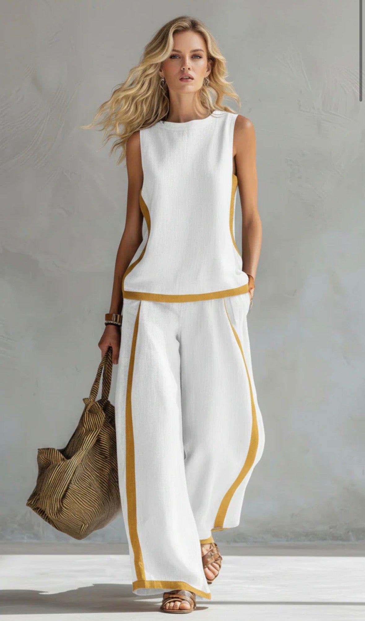 Marlene | Elegant Wide Leg Two Piece Summer Set by Qivii