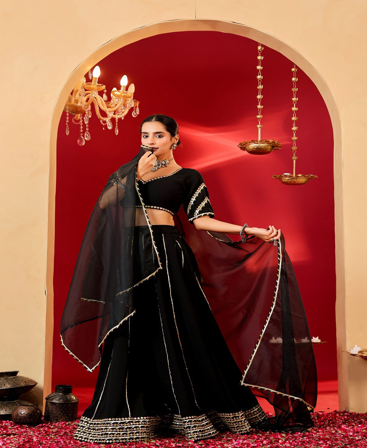 Ragavi Noir Charm Black Lehenga Set