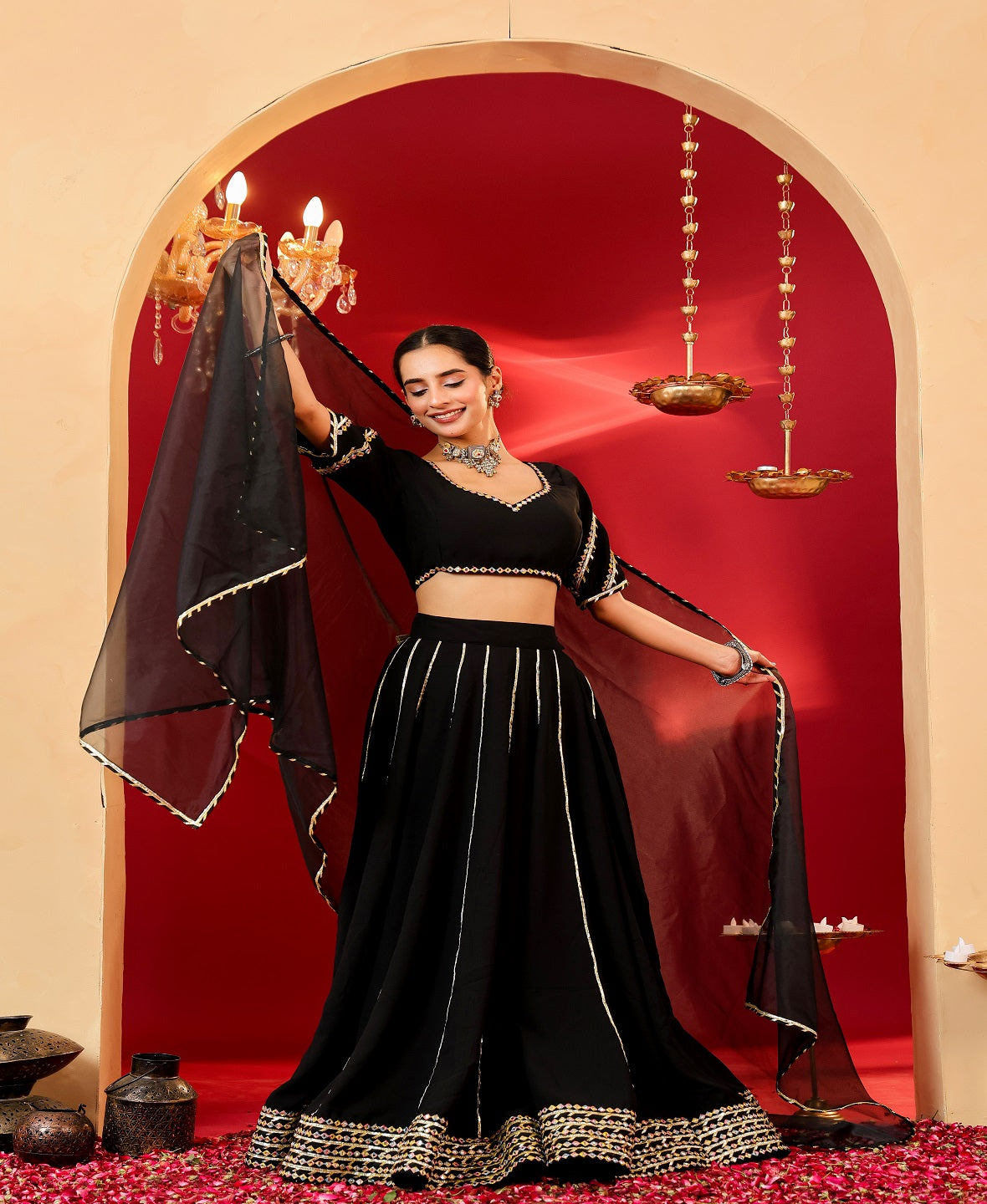 Ragavi Noir Charm Black Lehenga Set