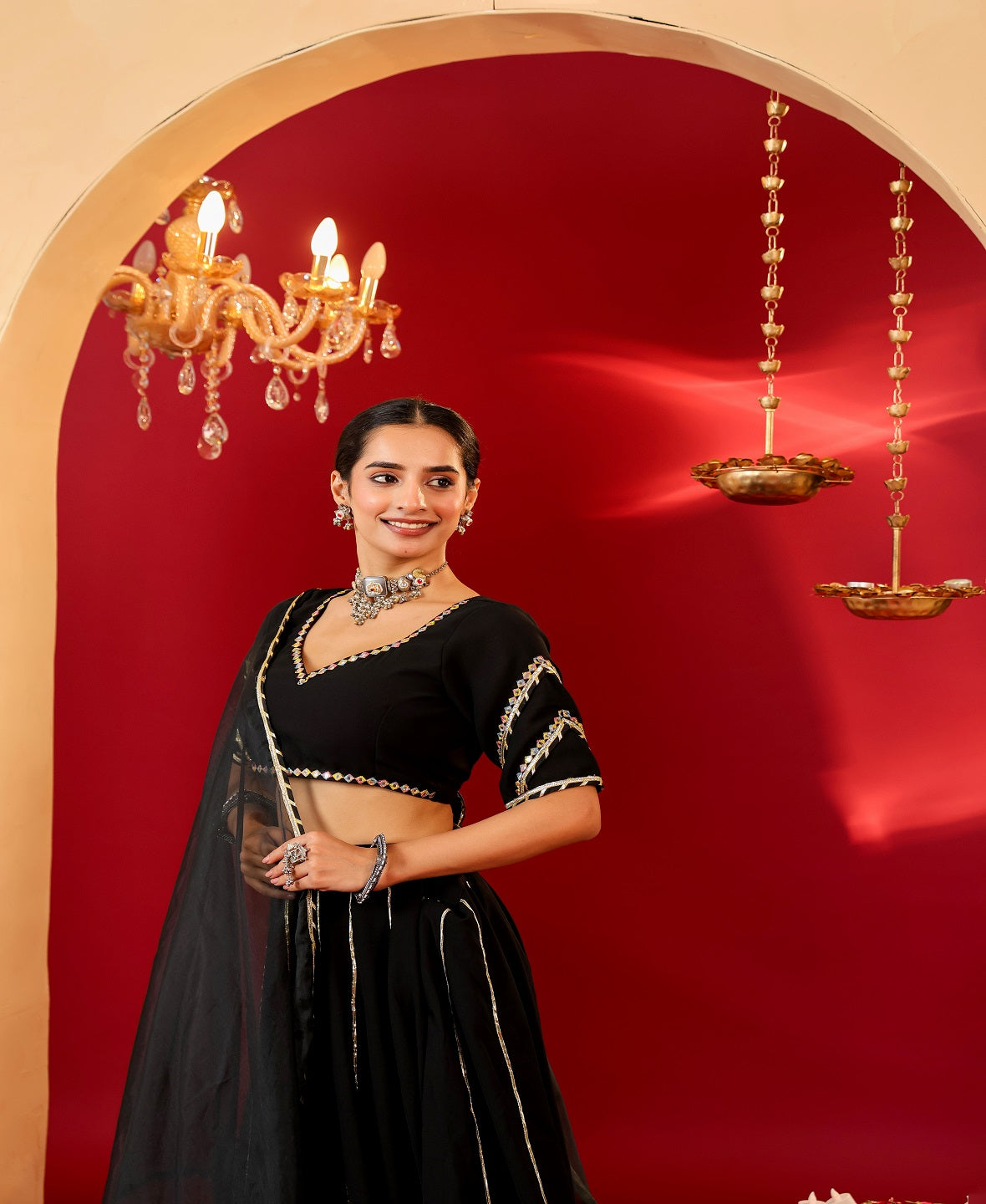 Ragavi Noir Charm Black Lehenga Set