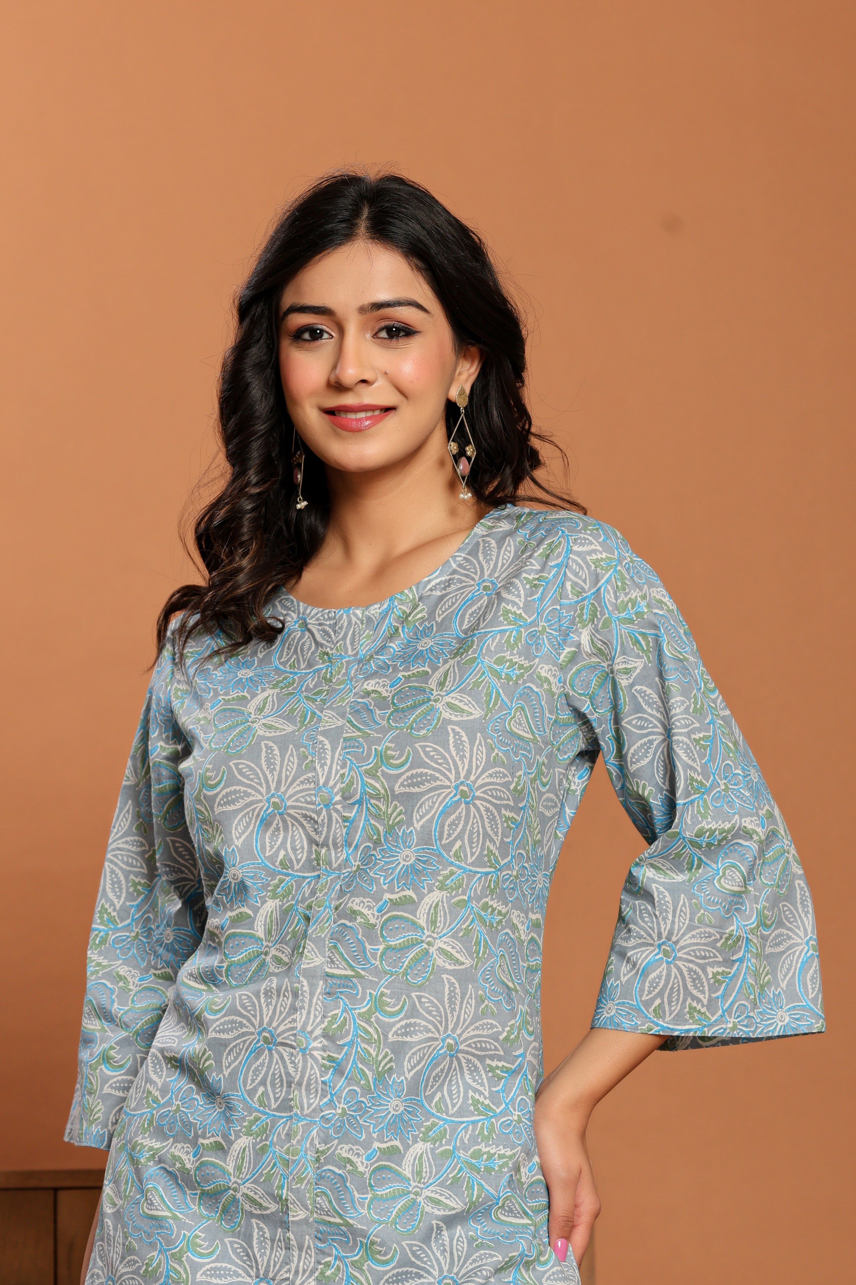 Blue Printed Cotton Co- Ord Set