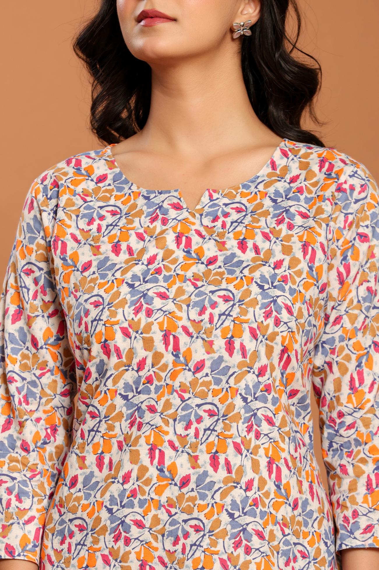 Multicolor Printed Cotton Coord Set - qivii