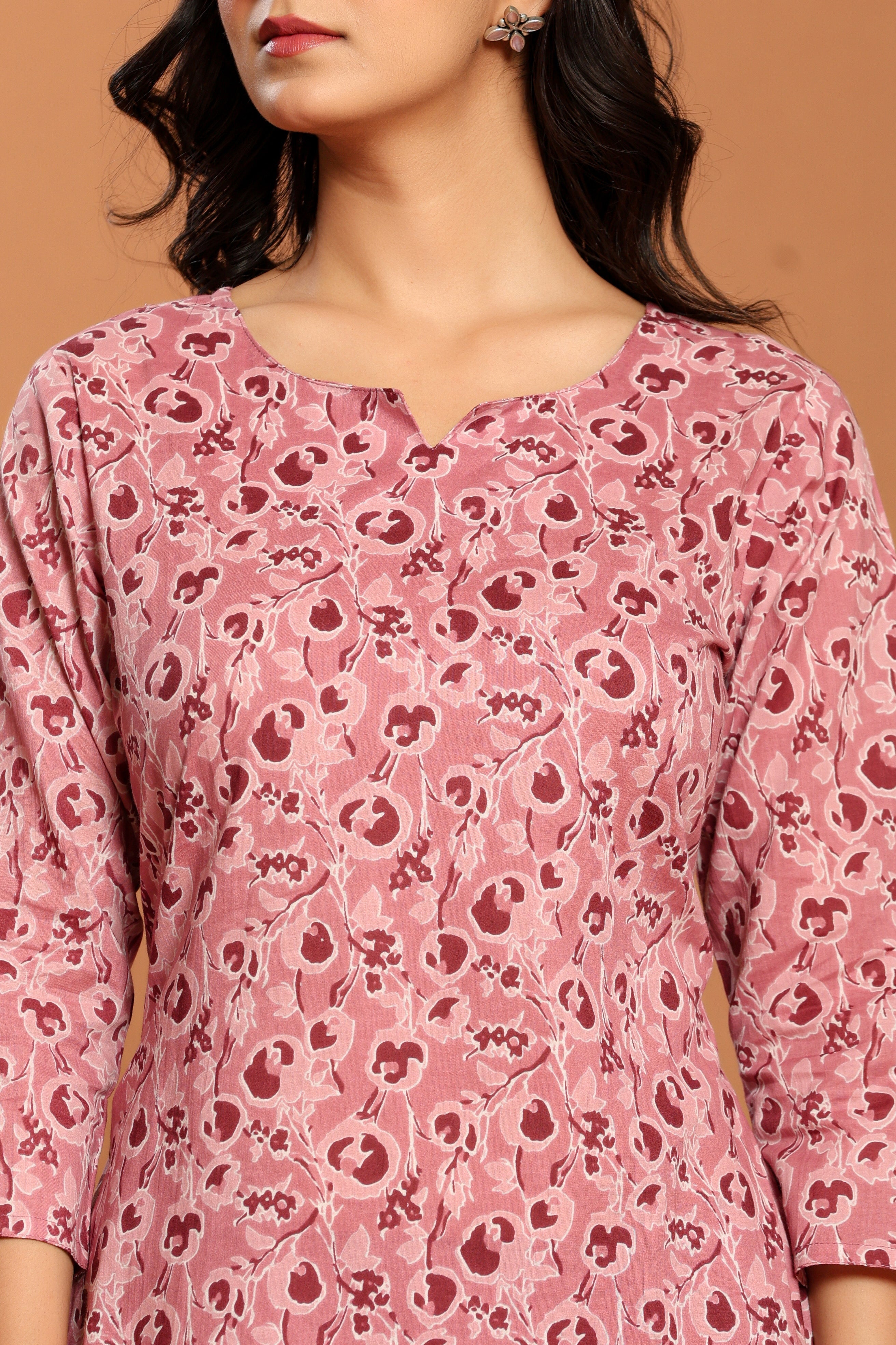 Pink Printed Cotton Co- Ord Set