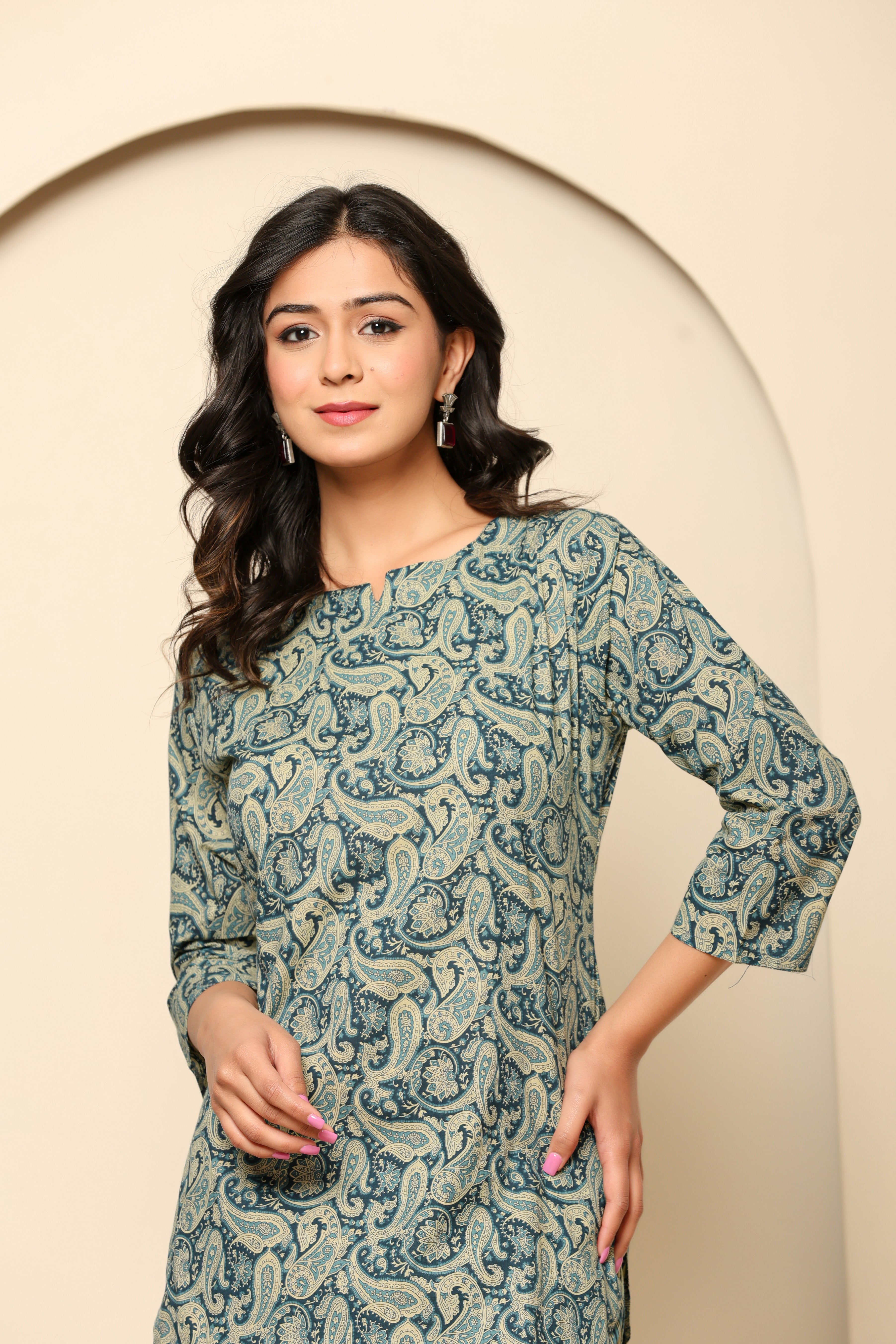 Blue Printed Cotton Co- Ord Set