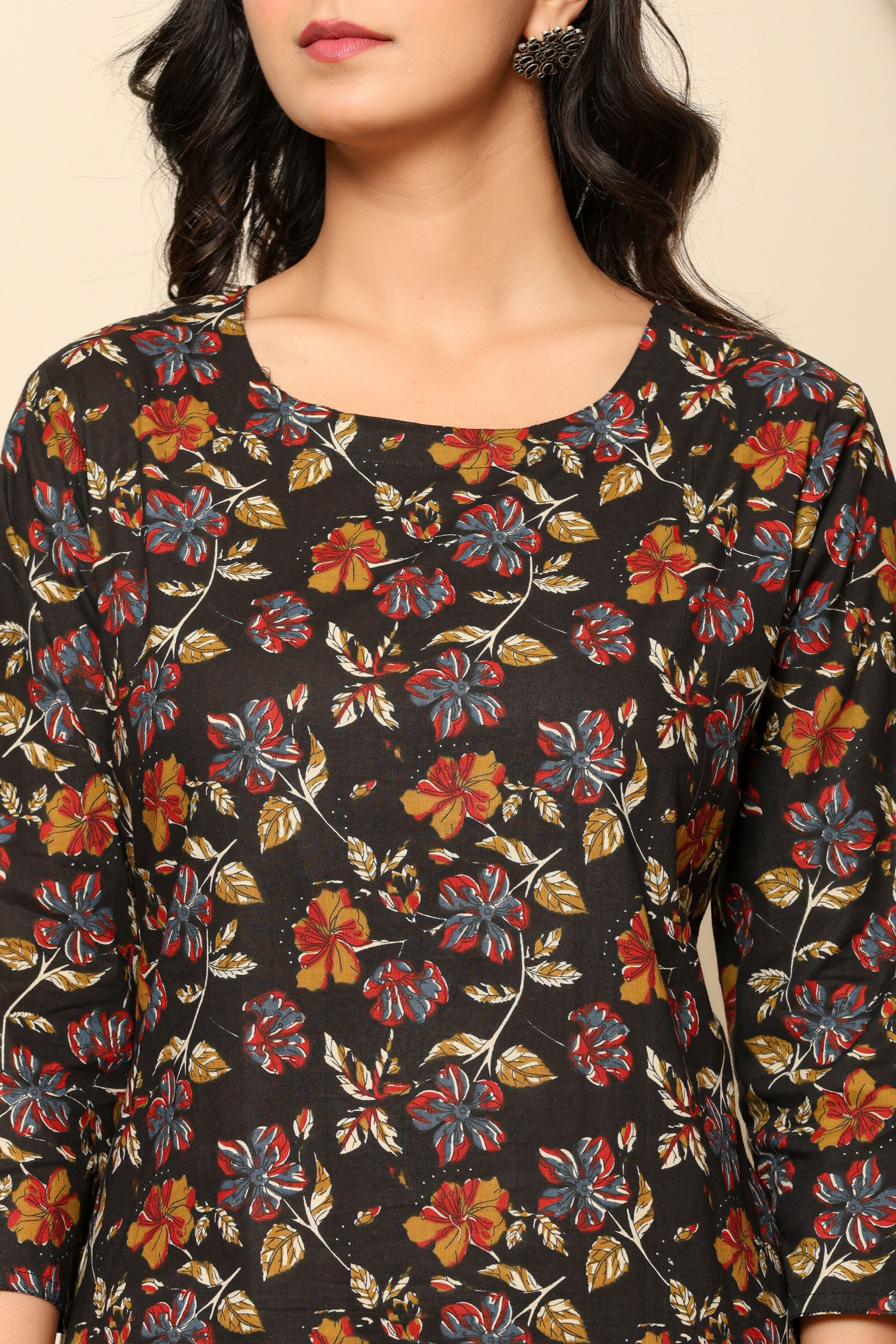 Black Printed Cotton Co- Ord Set