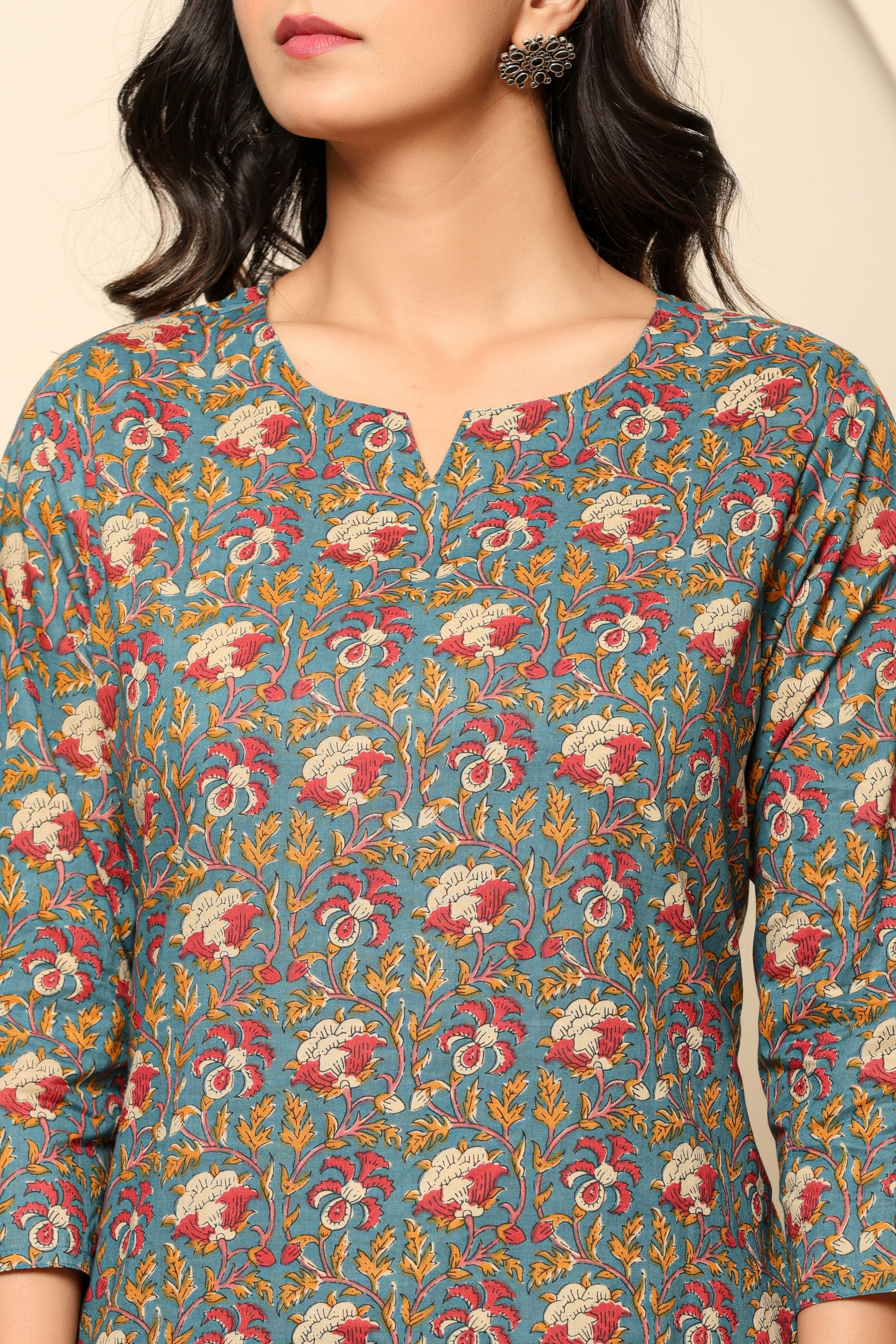 Green Printed Cotton Co- Ord Set