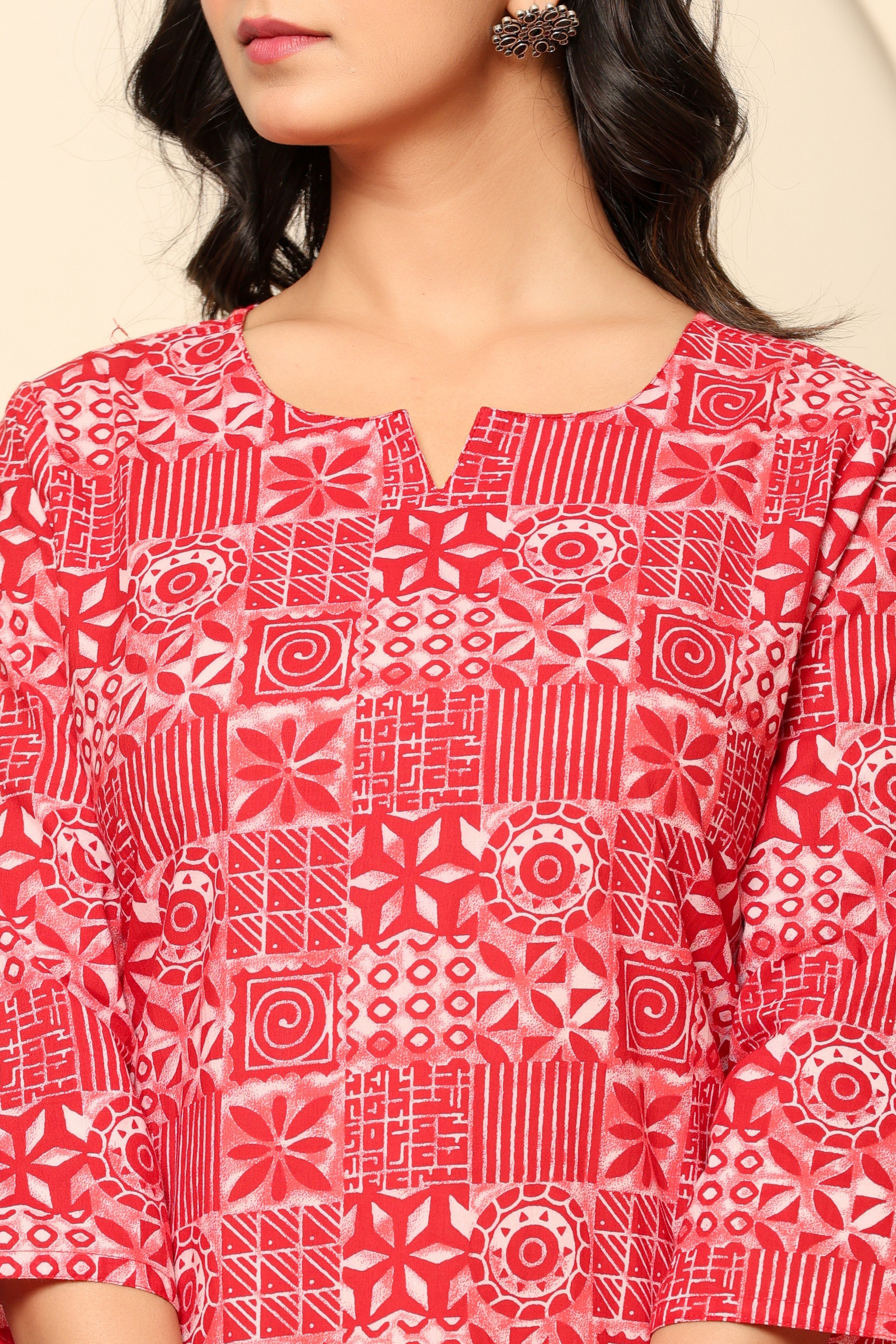 Pink Printed Cotton Coord Set - qivii