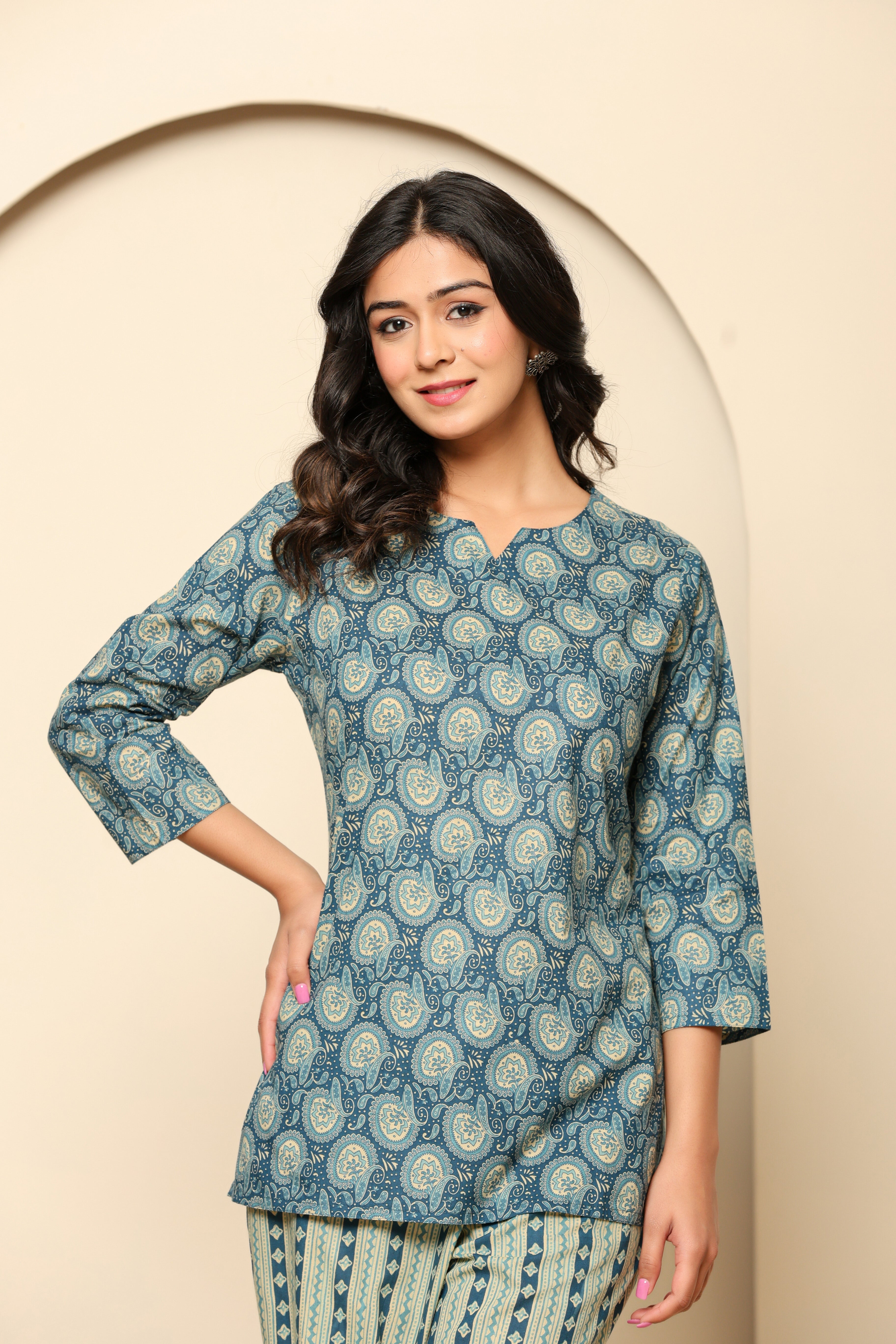 Blue Printed Cotton Co-Ord Set