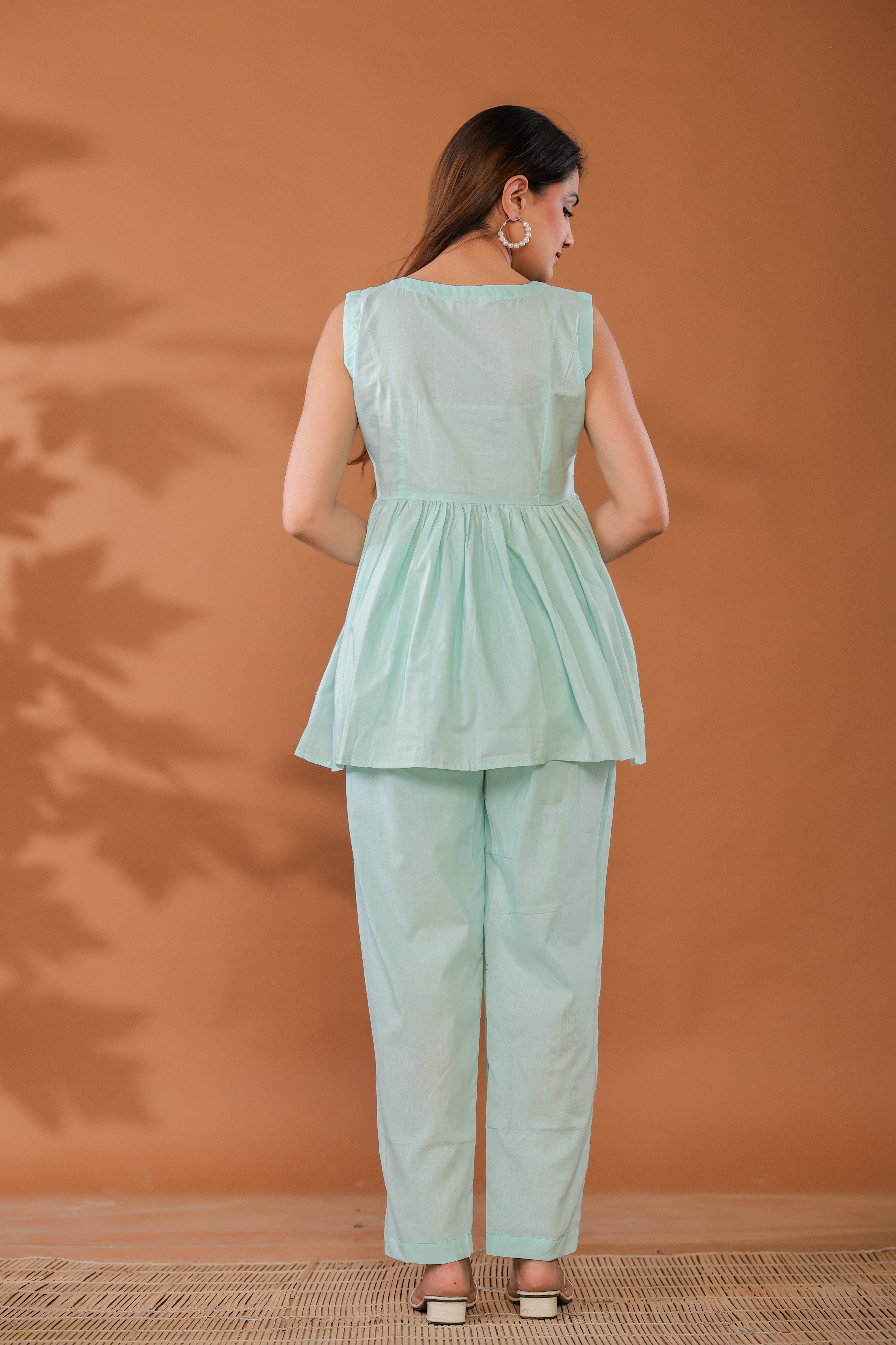 Blue Bell Cotton Embroidered Co - Ord Set  - By Ragavi - qivii