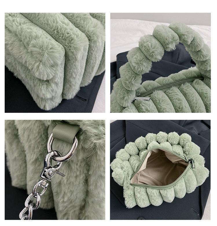 Women‘s Plush Tote & Crossbody Bag – Cloud-Like Soft Minimalist Purse for Everyday Chic