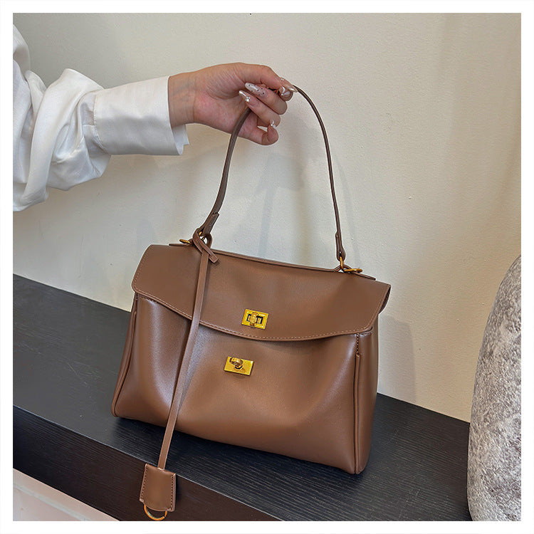 Women's Modern French Tote Bag – Lightweight Structured Purse with Hidden Zip Pockets