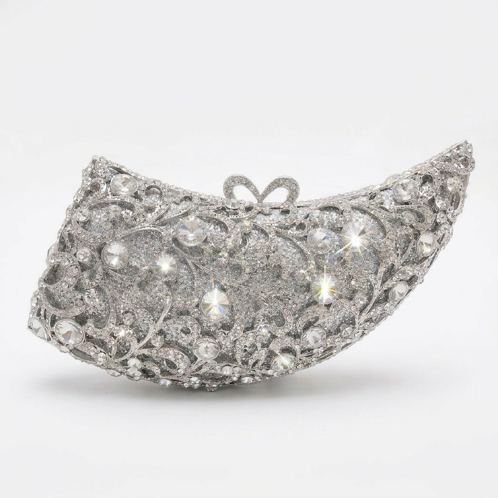 Moonbeam Crescent Crystal Clutch  - By Qivii