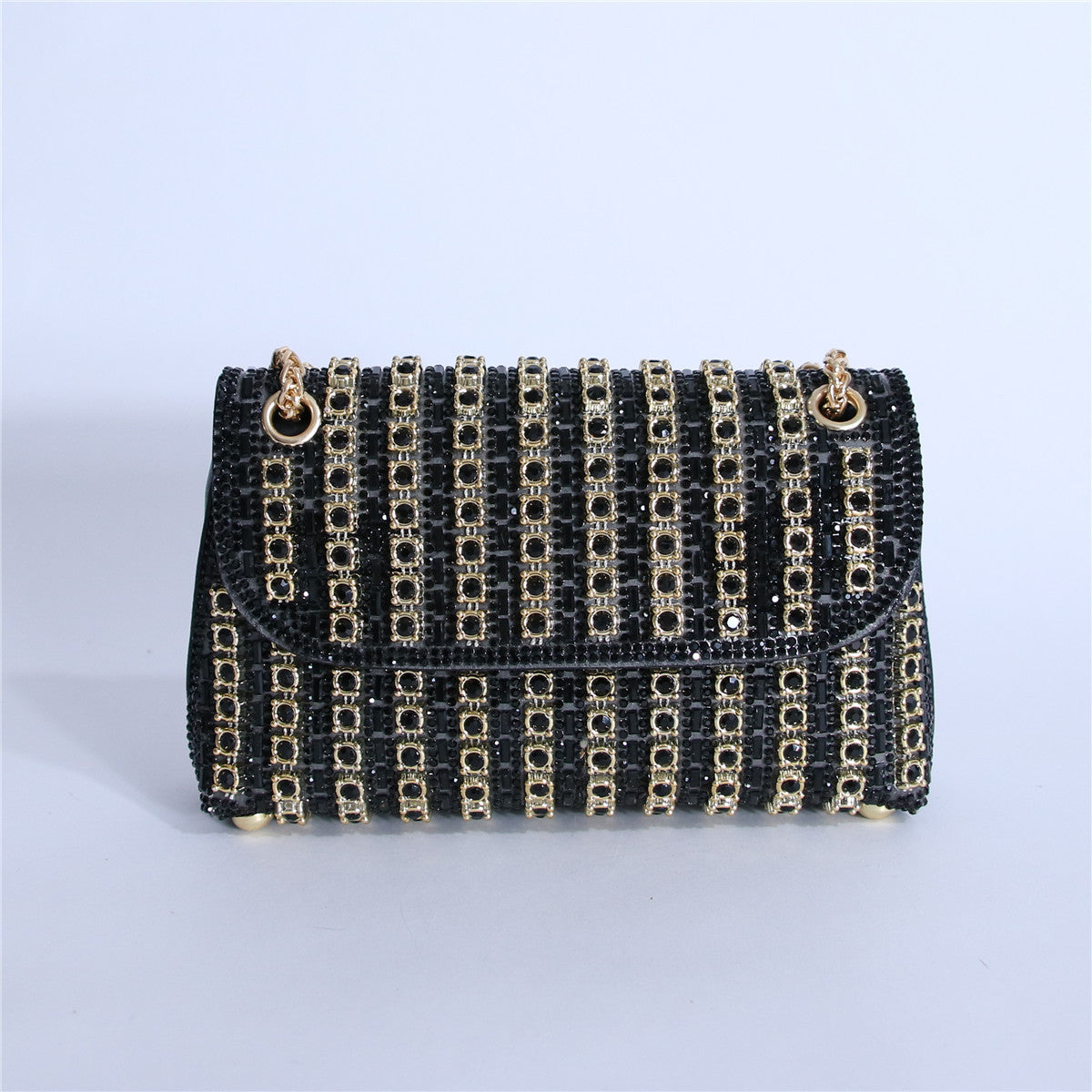 Women's Crystal-Embellished Evening Clutch – Women’s Adjustable Chain Strap Shoulder Bag for Galas, Parties & Luxury Events
