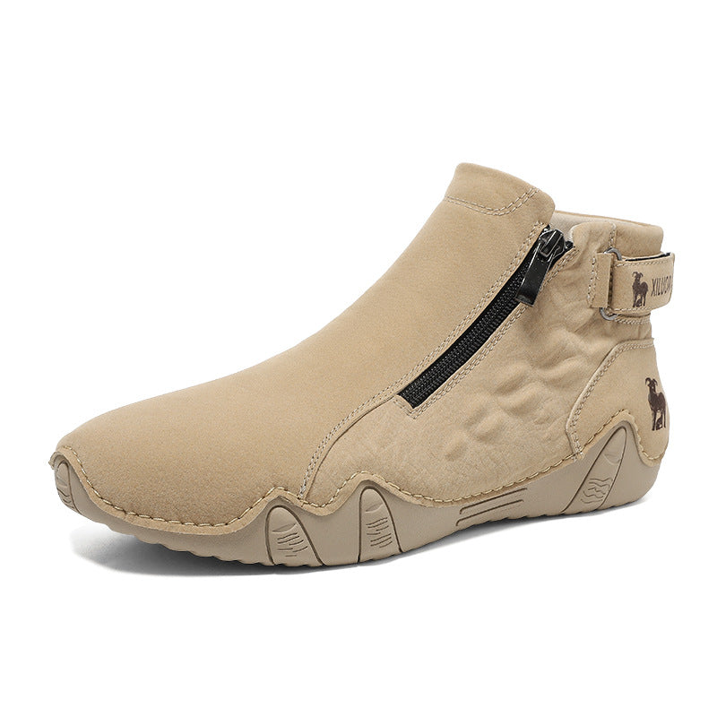 TrailFlex Pro Men's Boots Large Size Zip-Up Combat Boots for Outdoor & Casual Wear
