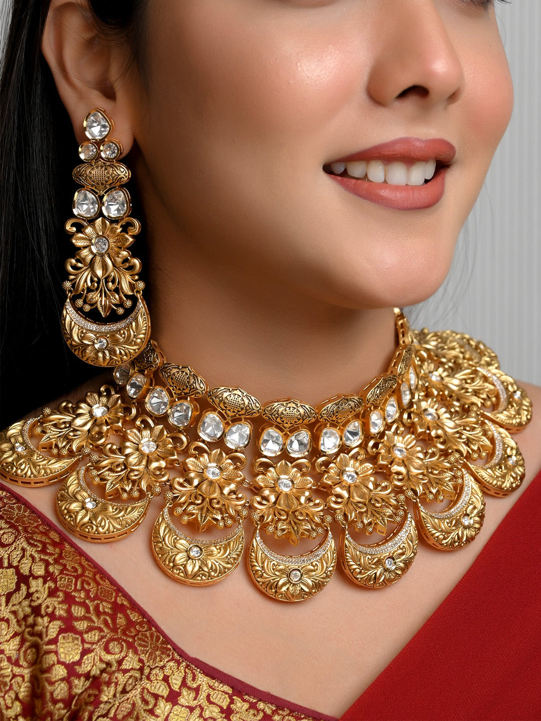 Aadarshini Semi Bridal Kundan Set