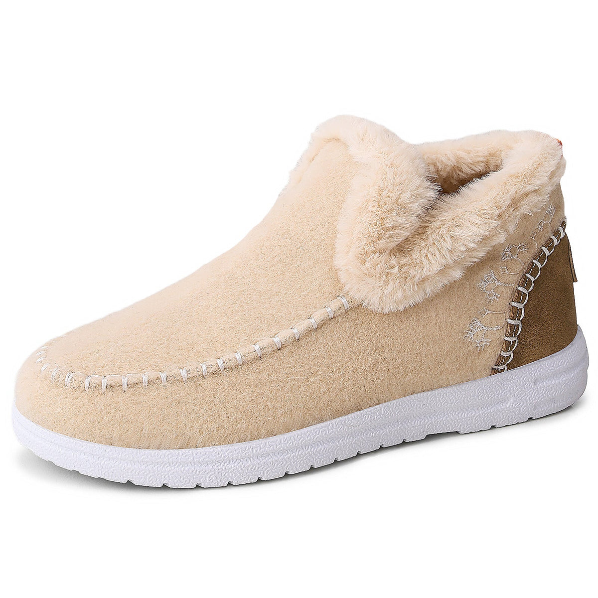 Women's Bootara Wrenvale faux fur-lined winter slip-on moccasins with round toes, available in US sizes 5-12.