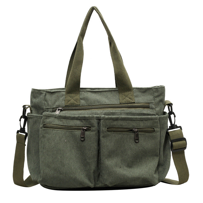 Women's Corduroy Tote Bag Large Capacity Convertible Shoulder & Crossbody Bag | Casual & Versatile Everyday Handbag