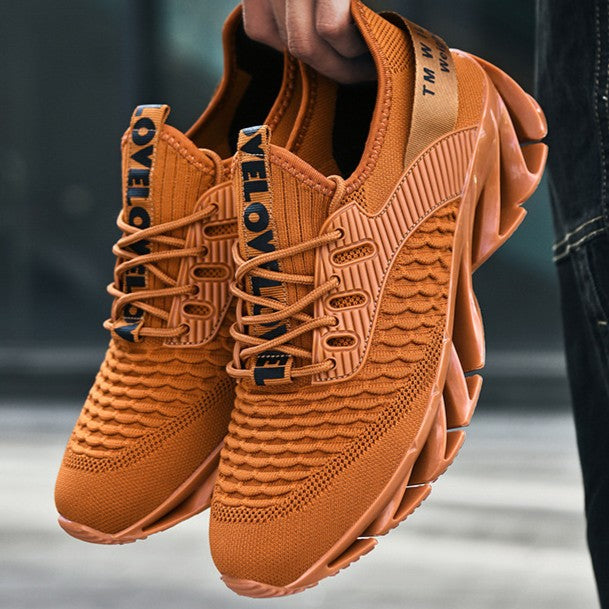 Men's AeroKnit Runner - Extended Fit Breathable Mesh - Platform Sneakers with Blade Sole & Maximum Cushion