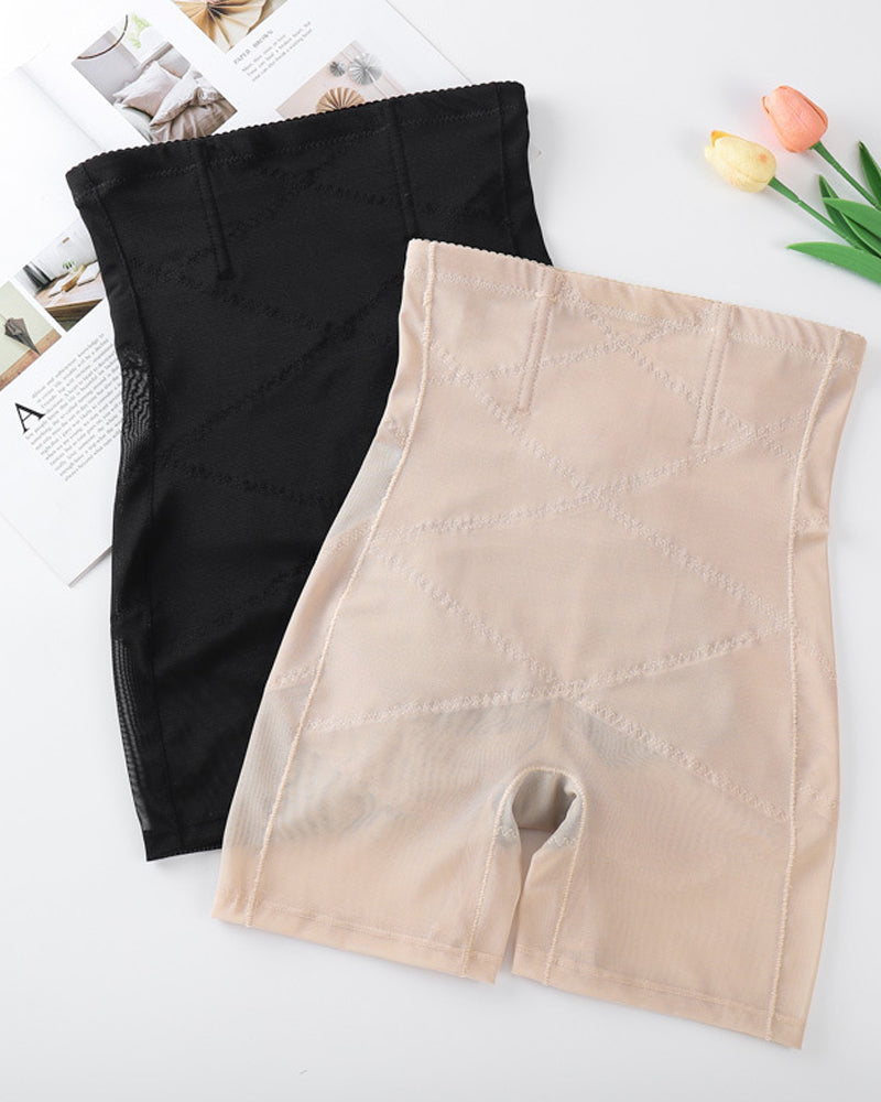 Mesh High Waist Tummy Control Underwear Postpartum Recovery Slimming Shaping Shorts  - By Qivii