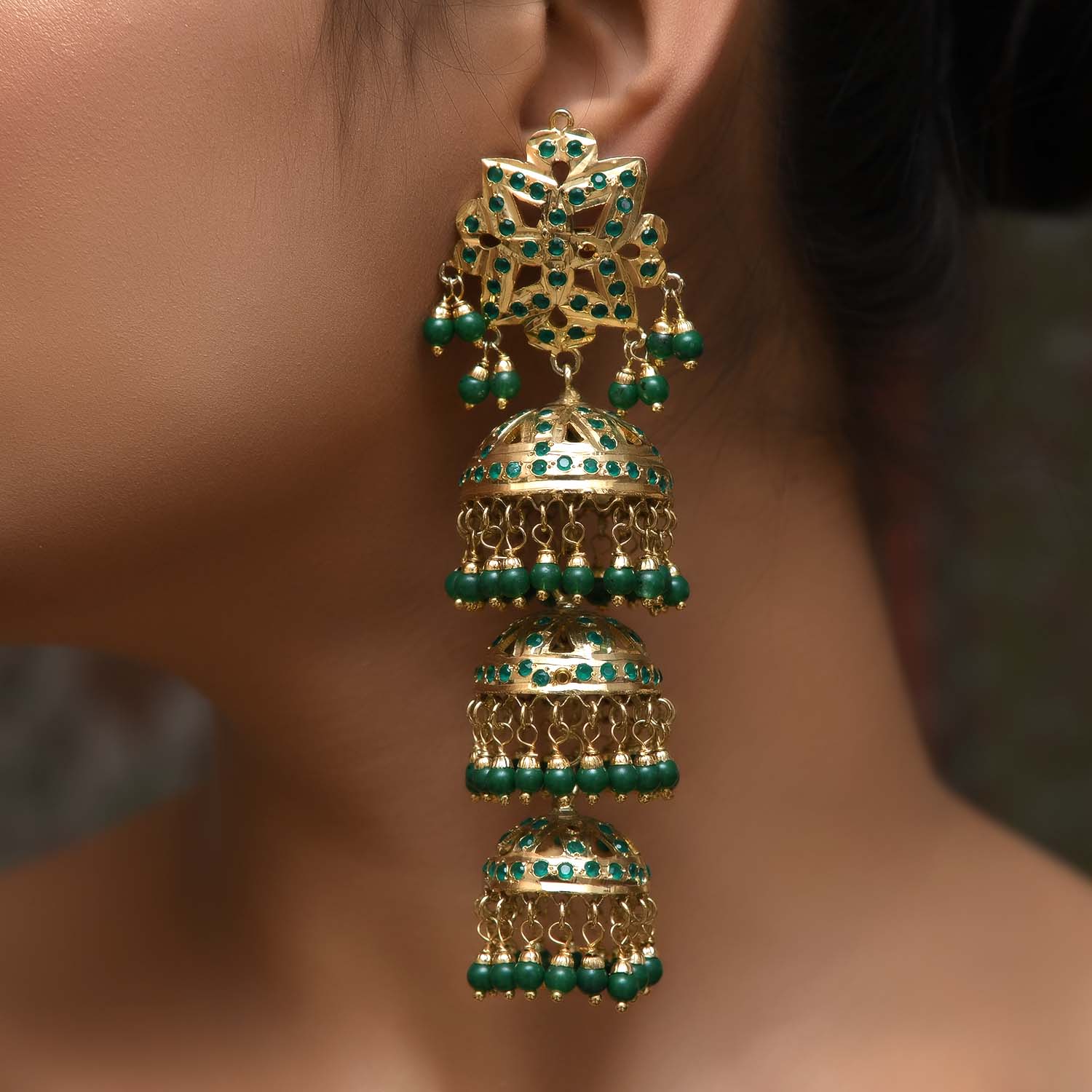 Arya Green Antique Jhumki