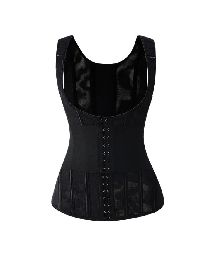 Steel Boned Mesh Waist Trainer Vest Breathable Abdominal Sculpting Belt Corset  - By Qivii