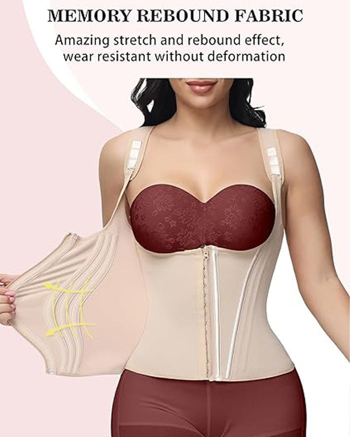 Waist Trainer for Women Body Shaper Corset Vest Tank Top with Steel Bones  - By Qivii