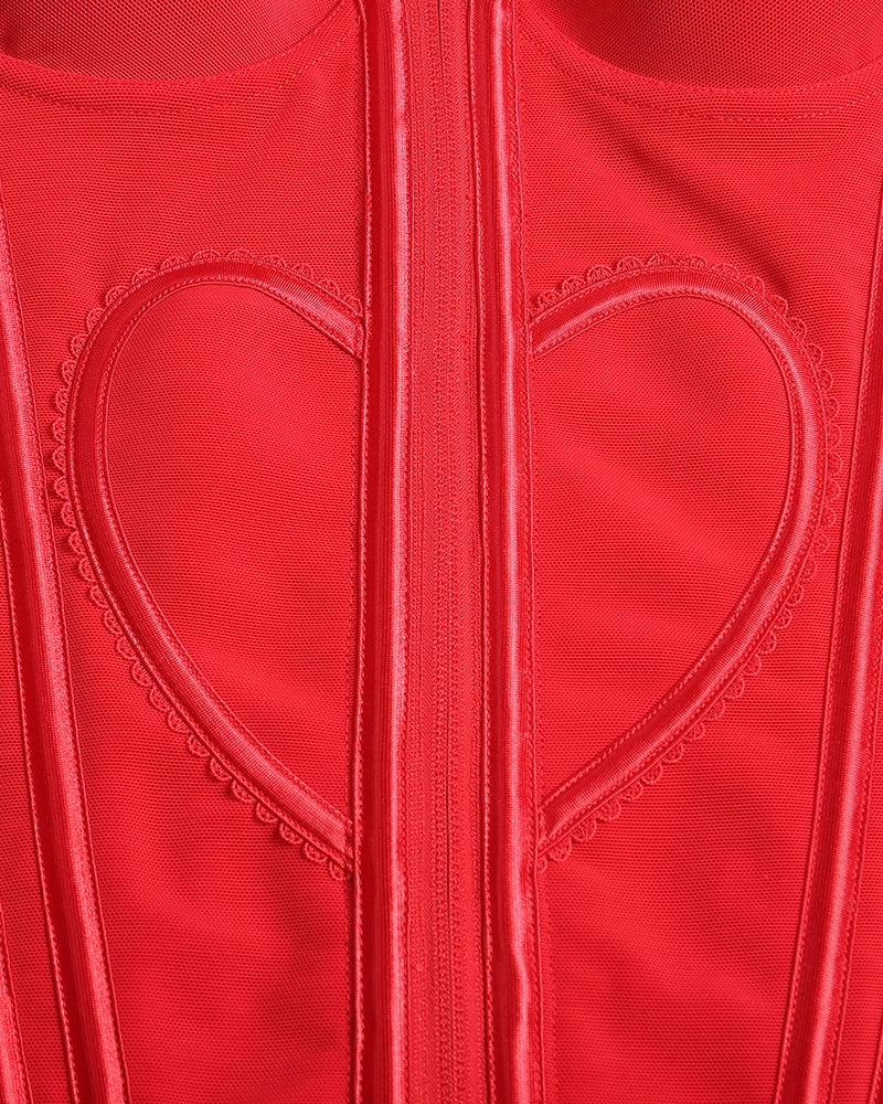 Shapshe® Fajas Colombianas Love Pattern Corset Top Zipper Waist Trainer