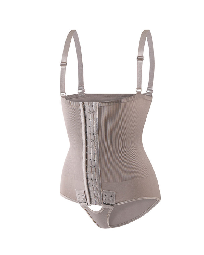 Women's Tummy Control Adjustable Buckle Front Open Bust Shapewear  - By Qivii
