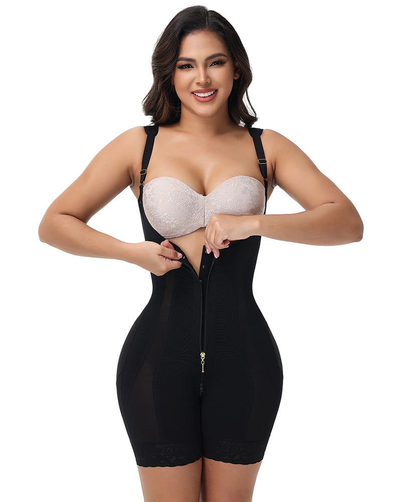 Shapshe® Tummy Control Open Chest Faja with Adjustable Shoulder Straps  - By Qivii