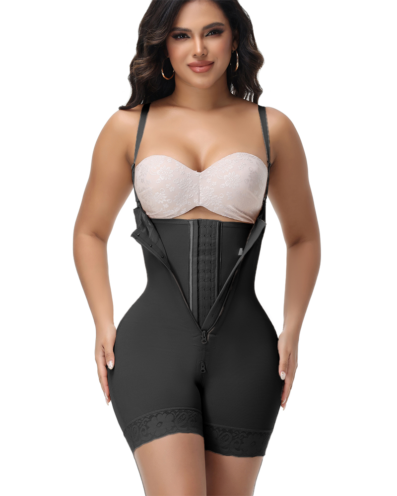 Shapshe® Fajas Zipper Crotch Detachable Straps Shaping Shorts  - By Qivii