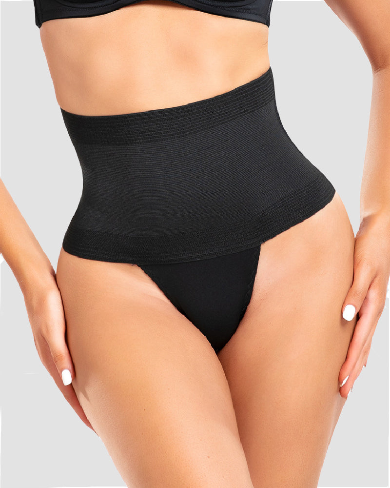 Women's Waist Cincher Shaper Thong Tummy Control High Waist Slimmer Shapewear Panty  - By Qivii