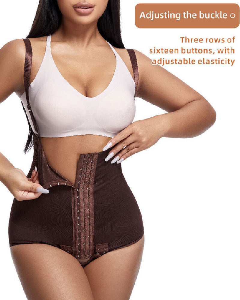 Women's Tummy Control Adjustable Buckle Front Open Bust Shapewear  - By Qivii