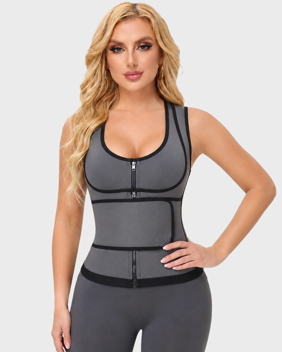 Sweat Suit Fat Burner Vest Tank Top Tummy Control Waist Trainer Belt