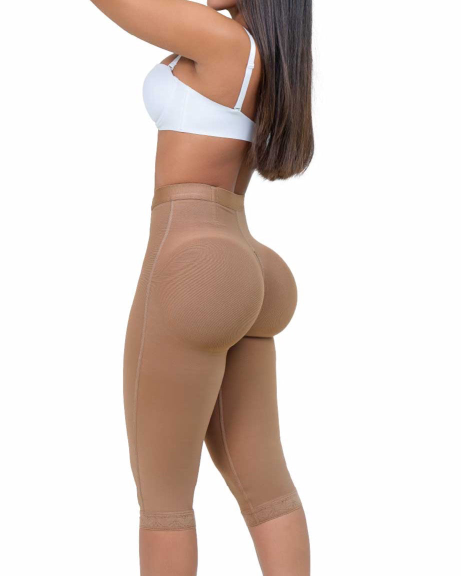 High Waist Zip Tummy Control Butt Lifting Shapewear Capri Pants