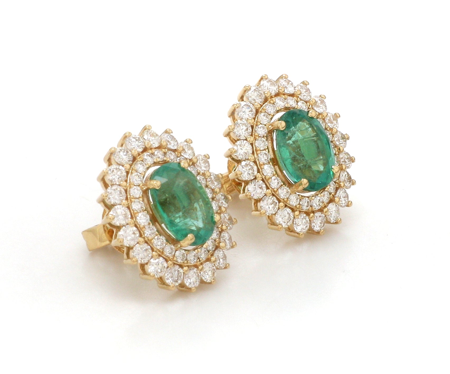 JPERG-3487/9296 Diamond Emerald Earring