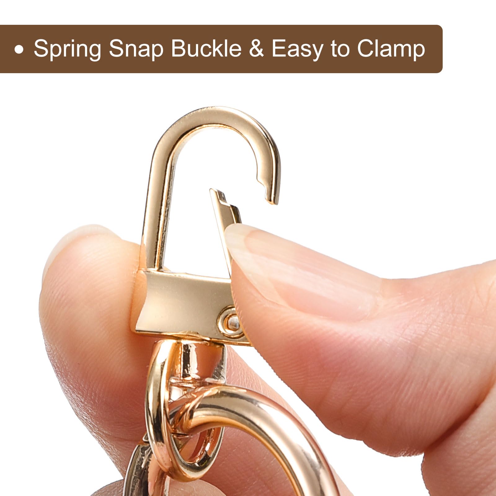 Acrylic Flat Purse Chain Strap | 17.7" Lightweight Handbag Replacement Strap with Metal Buckles