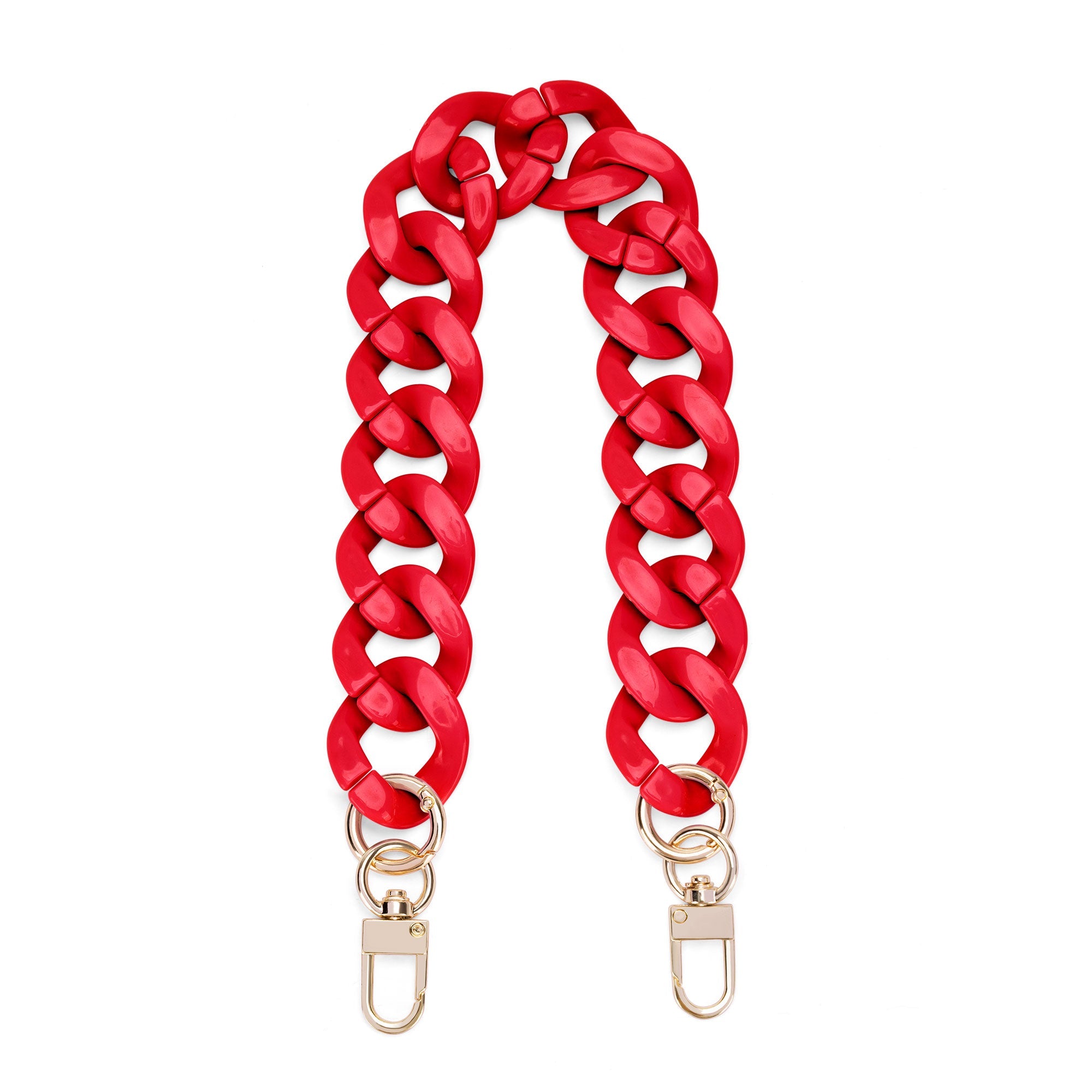 Acrylic Flat Purse Chain Strap | 17.7" Lightweight Handbag Replacement Strap with Metal Buckles
