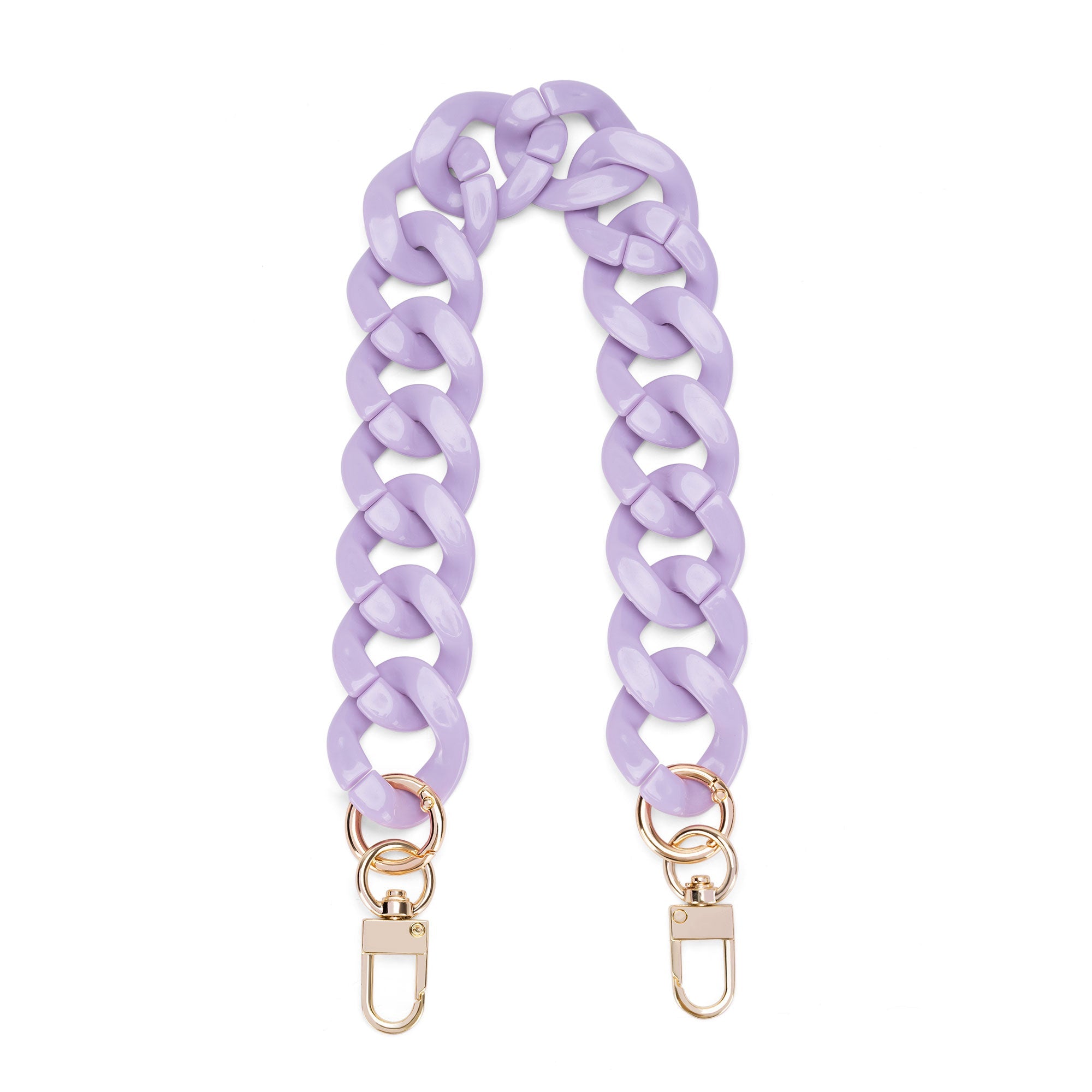 Acrylic Flat Purse Chain Strap | 17.7" Lightweight Handbag Replacement Strap with Metal Buckles