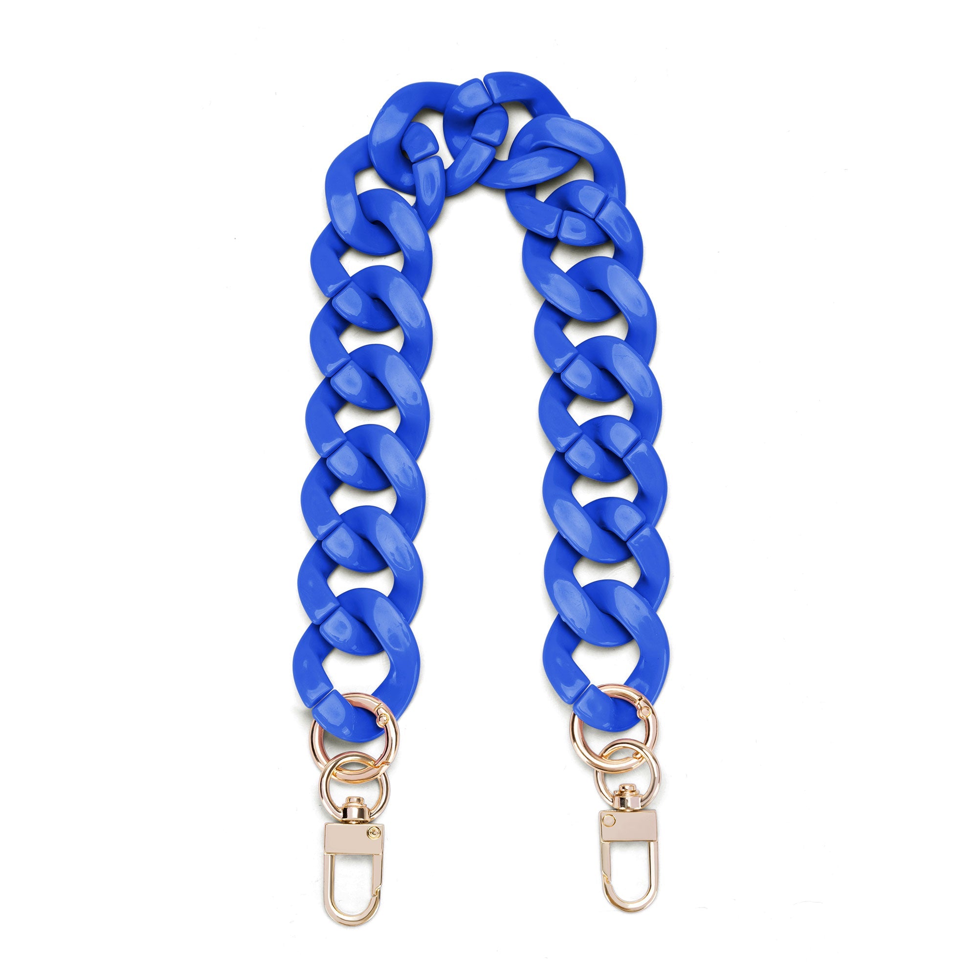 Acrylic Flat Purse Chain Strap | 17.7" Lightweight Handbag Replacement Strap with Metal Buckles