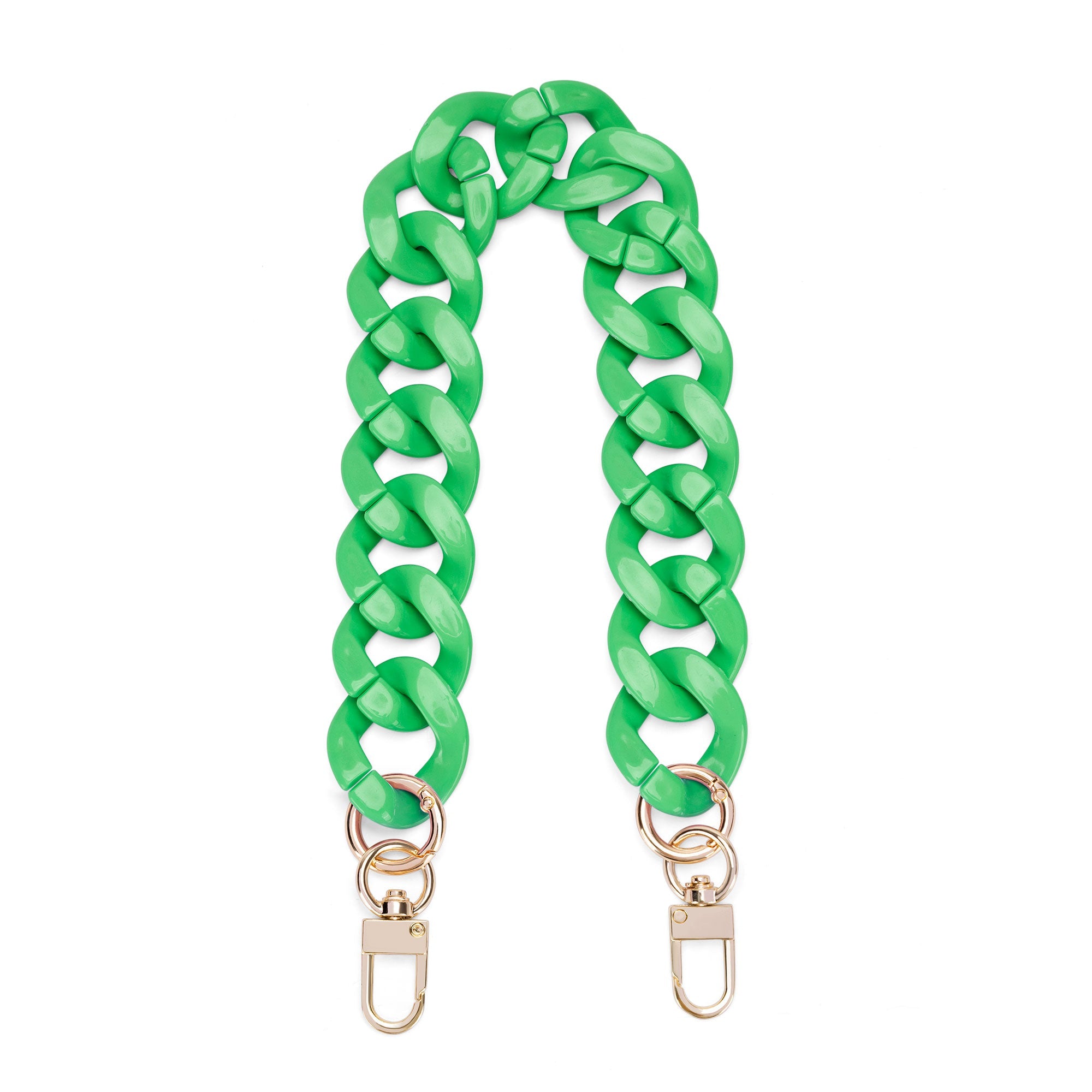 Acrylic Flat Purse Chain Strap | 17.7" Lightweight Handbag Replacement Strap with Metal Buckles