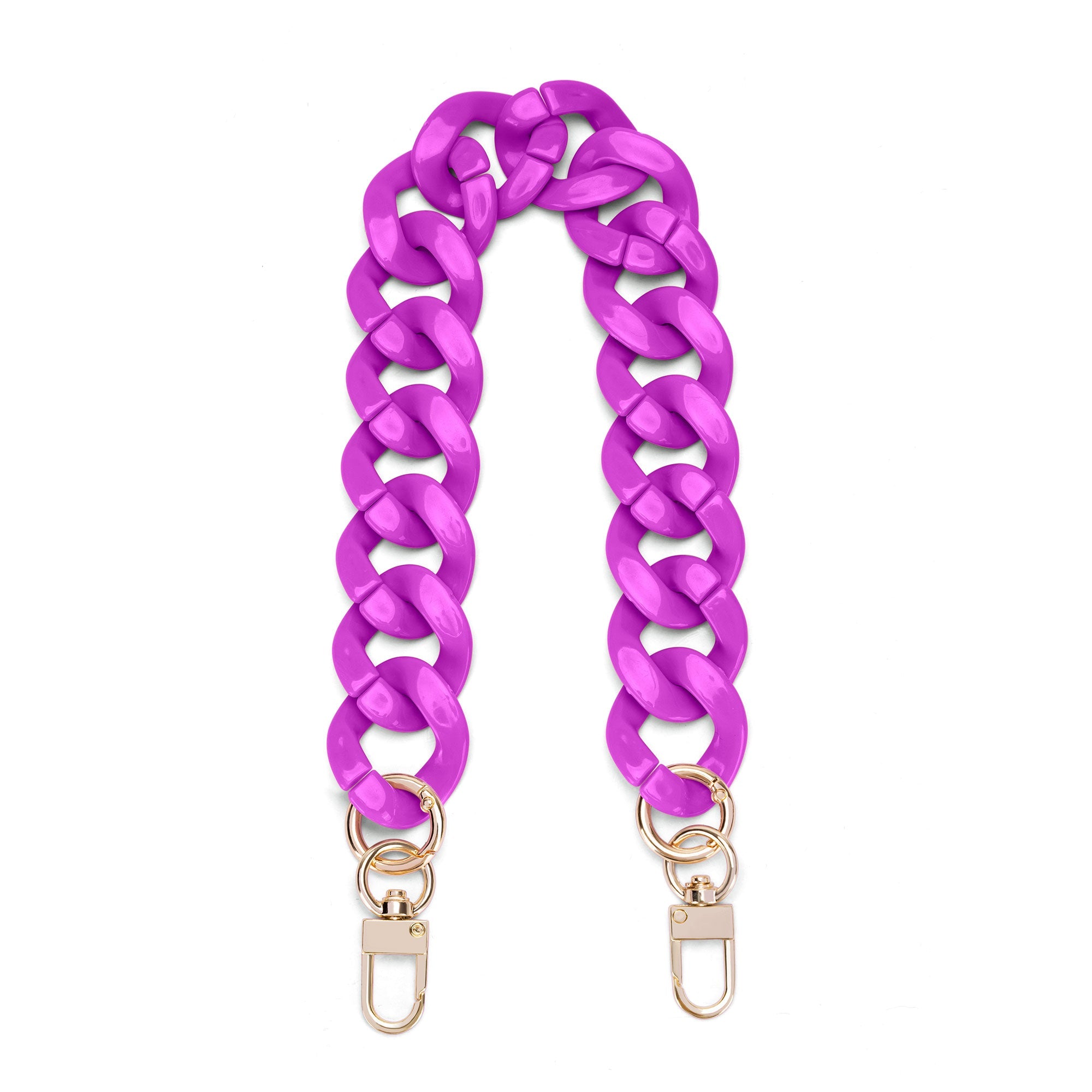 Acrylic Flat Purse Chain Strap | 17.7" Lightweight Handbag Replacement Strap with Metal Buckles