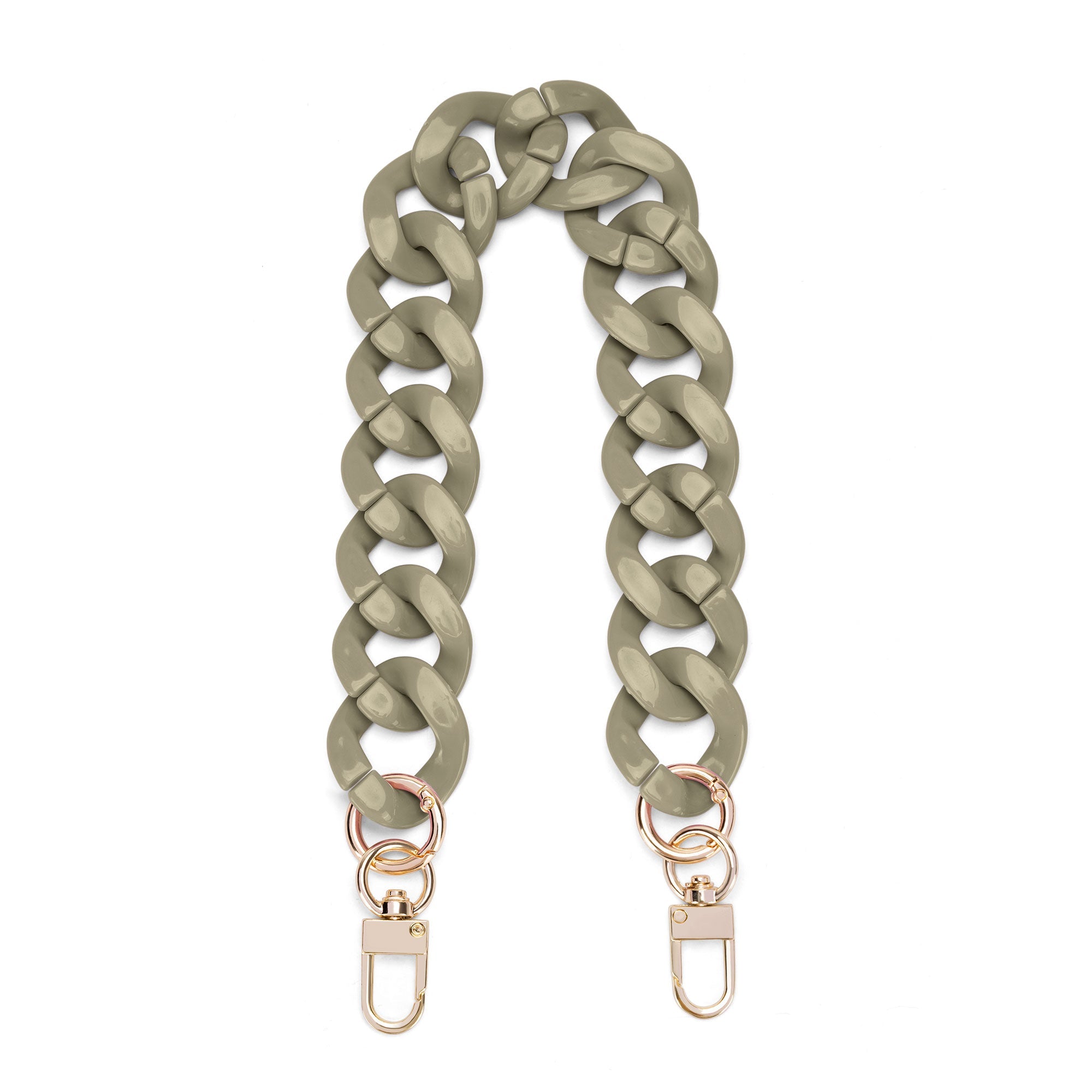 Acrylic Flat Purse Chain Strap | 17.7" Lightweight Handbag Replacement Strap with Metal Buckles