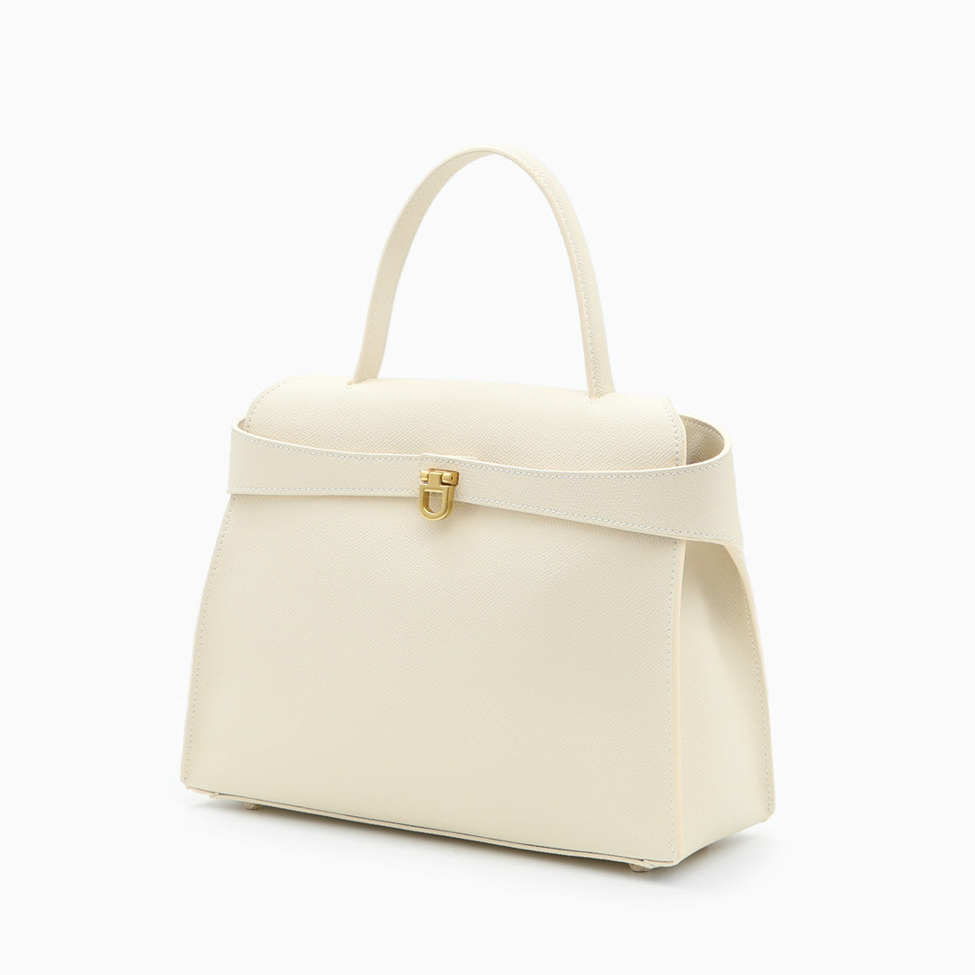 Aurelle Ivory In Pure Leather  - By Qivii