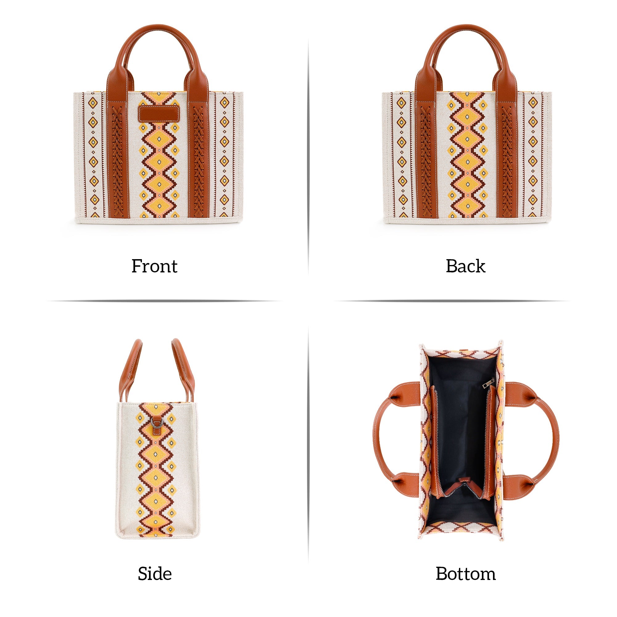 Ounamei Aztec Crossbody Tote Bag
