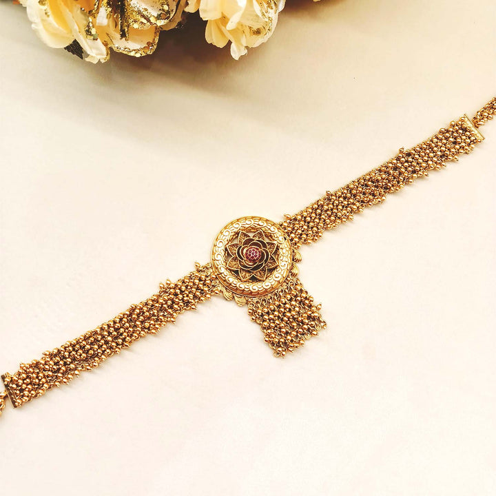 Suhani Beads Work Gold Plated Waist Belt