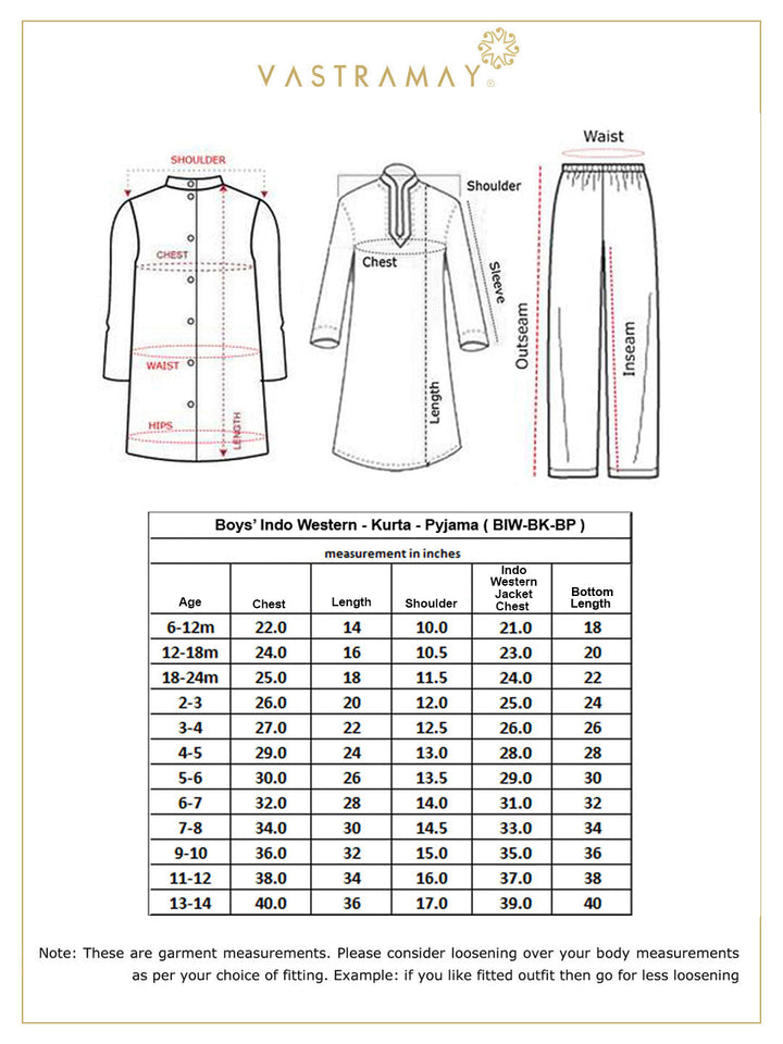 VASTRAMAY Boys' Blue Indo-western Set